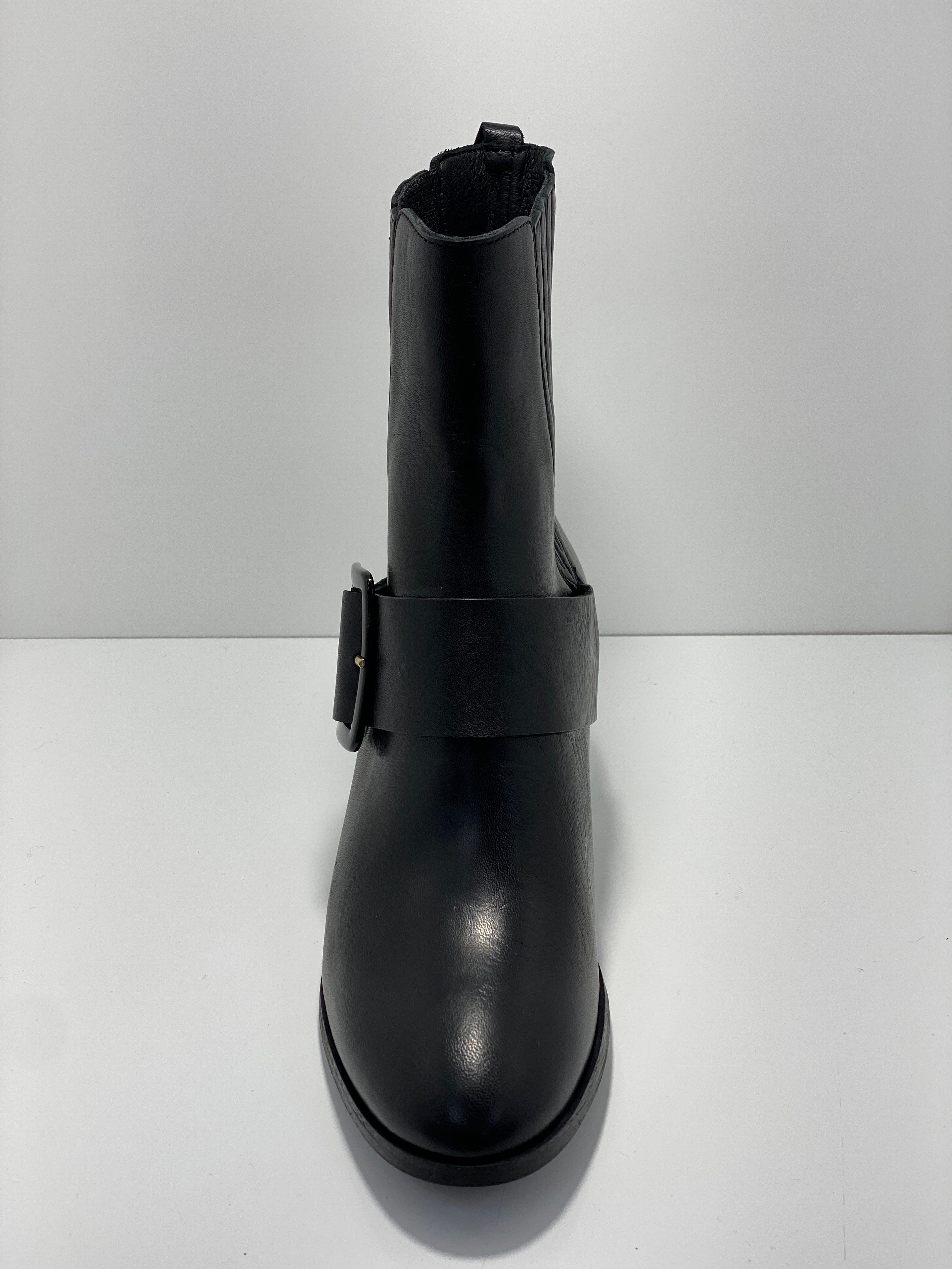 LAZ-H91 Leather Boot Pull on Boot with Buckle