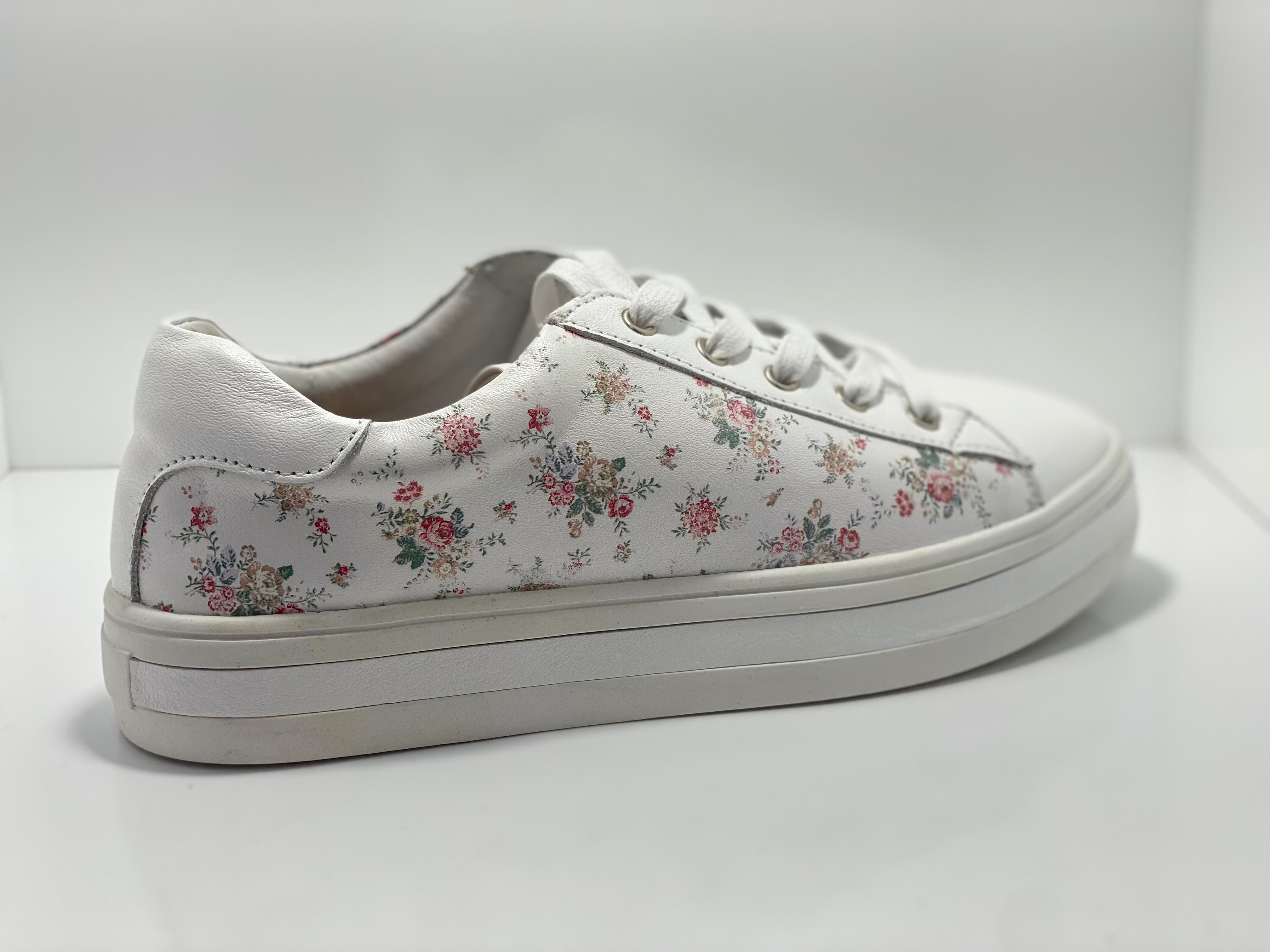 Pine Flower Leather Sneaker Alfie & Evie
