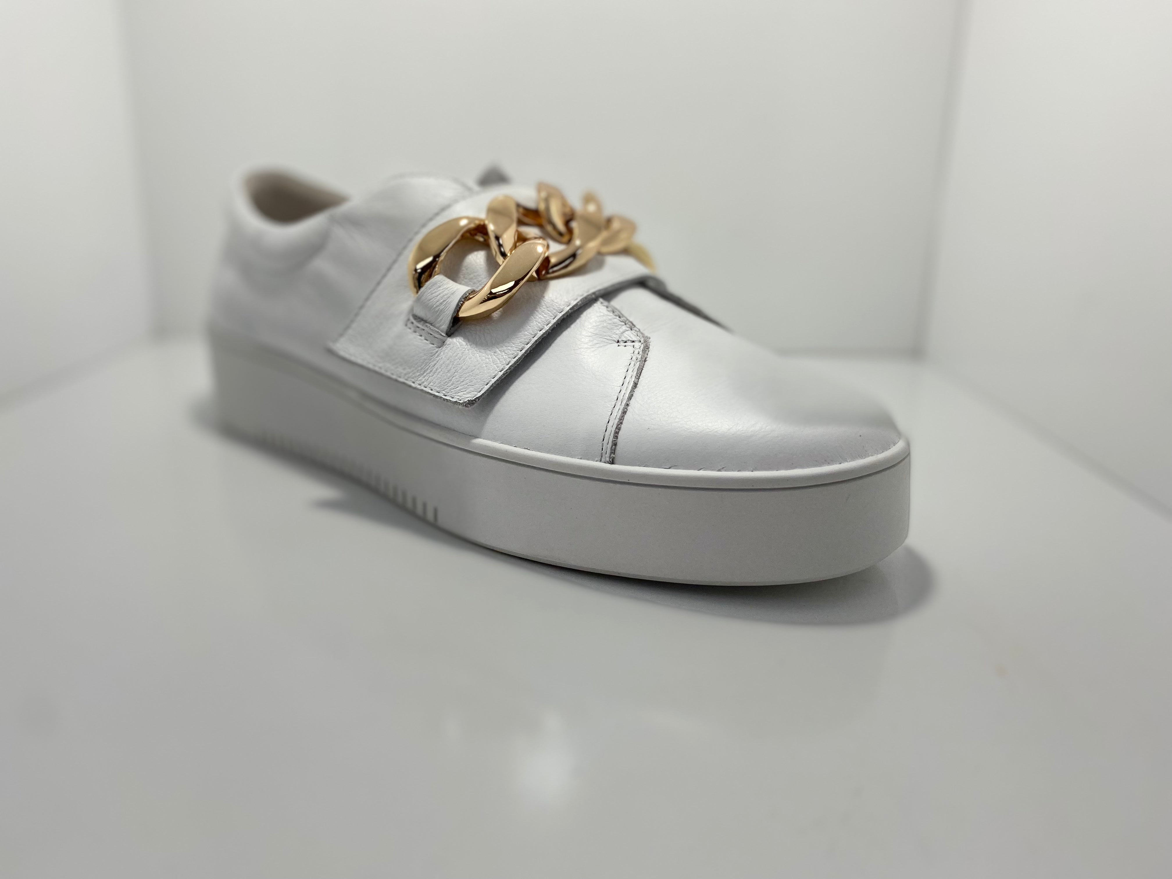 Layan Slip on Sneaker Gold Chain Riptape Strap D & J