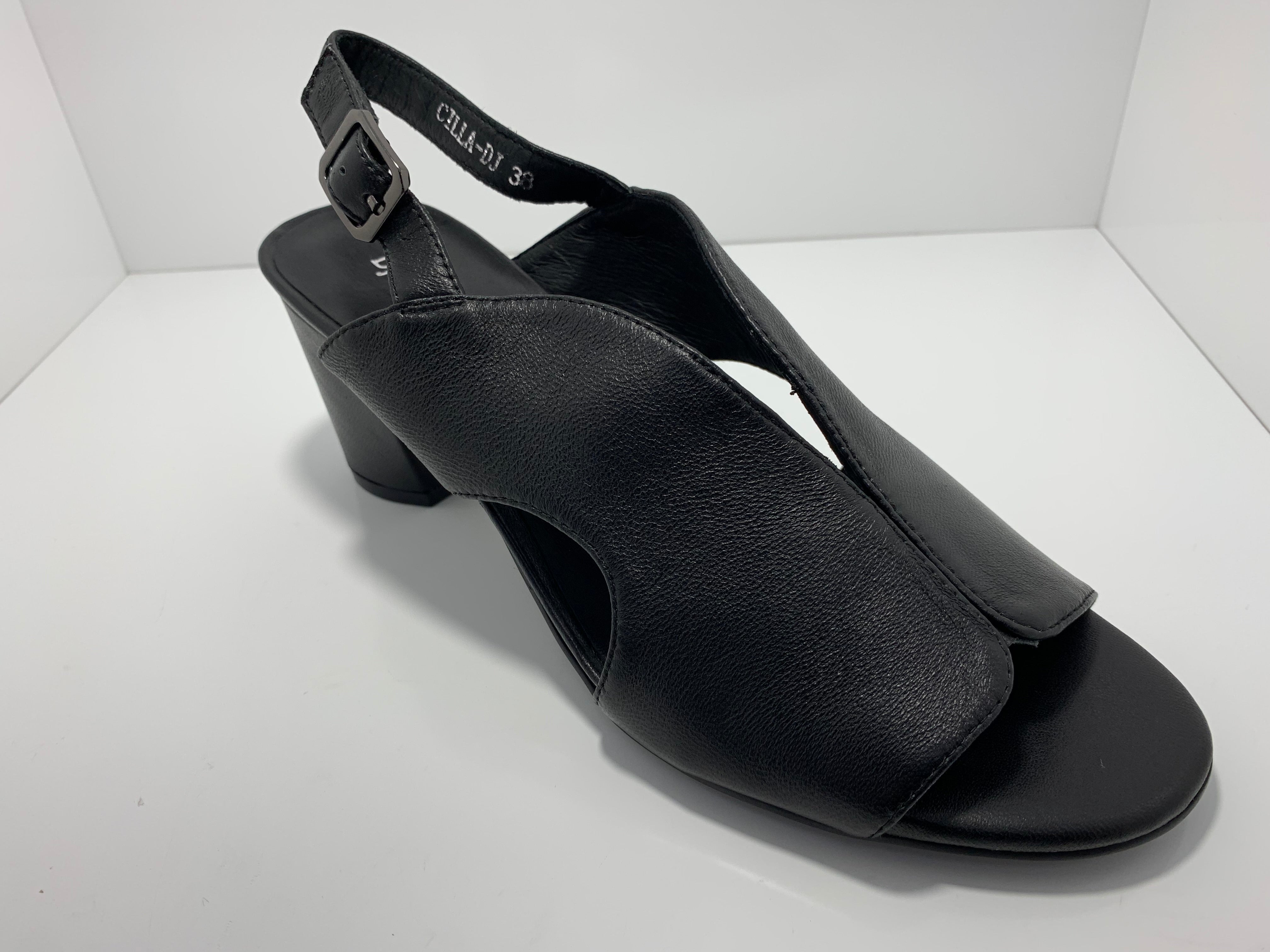 Cilla Leather Heel with Ankle Strap D & J