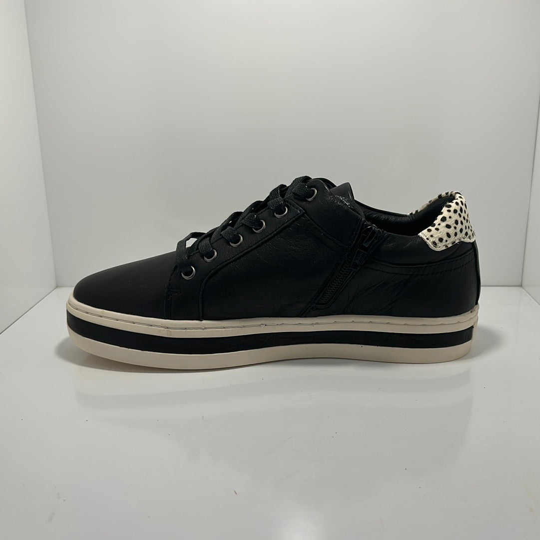 Plumber Leather Black/Mini Cheetah Sneaker A & E