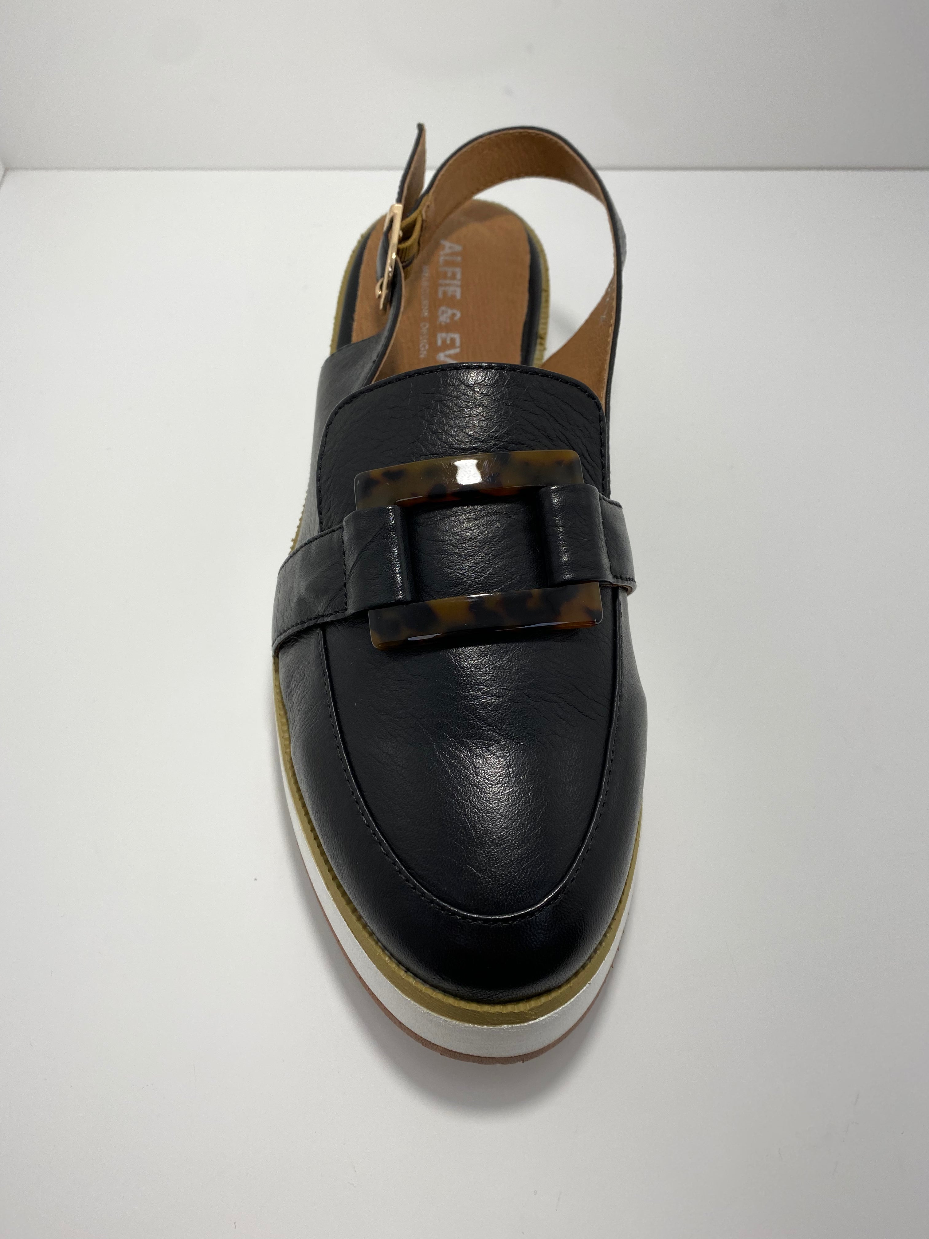 Quid Leather Slingback Tortoise Buckle A & E