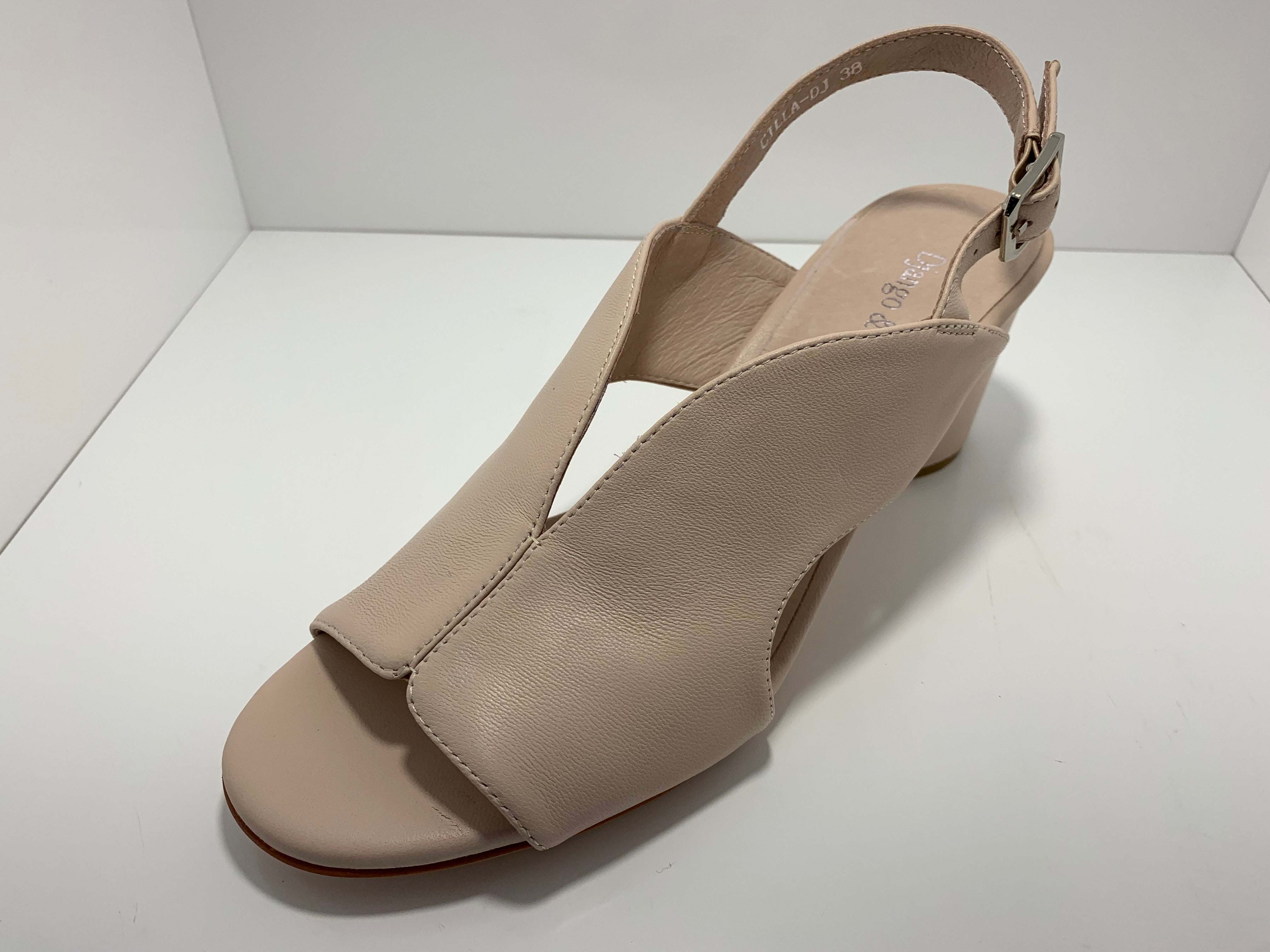 Cilla Leather Heel with Ankle Strap D & J