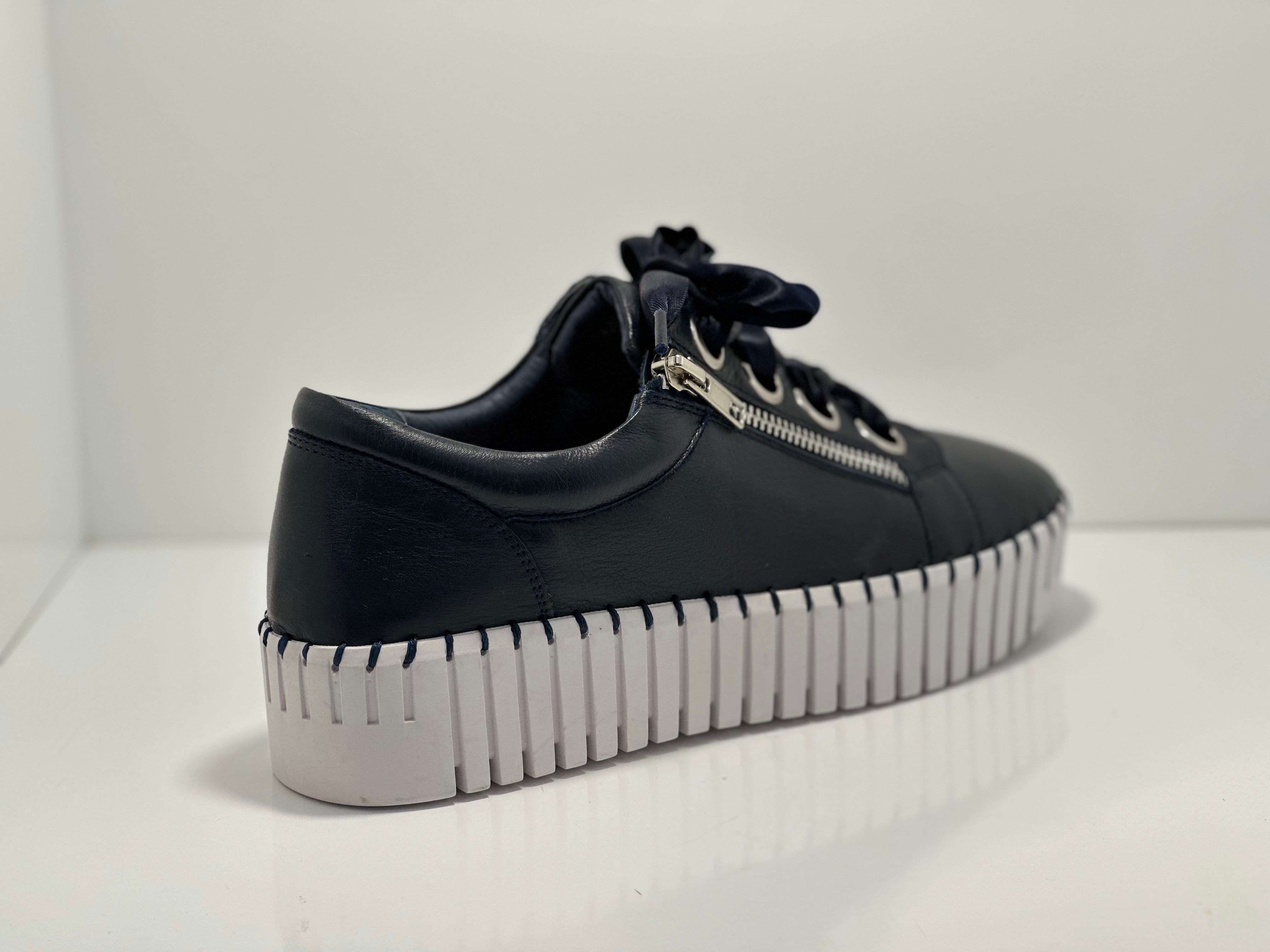 Bassel Leather Sneaker with Lace & Zip D & J