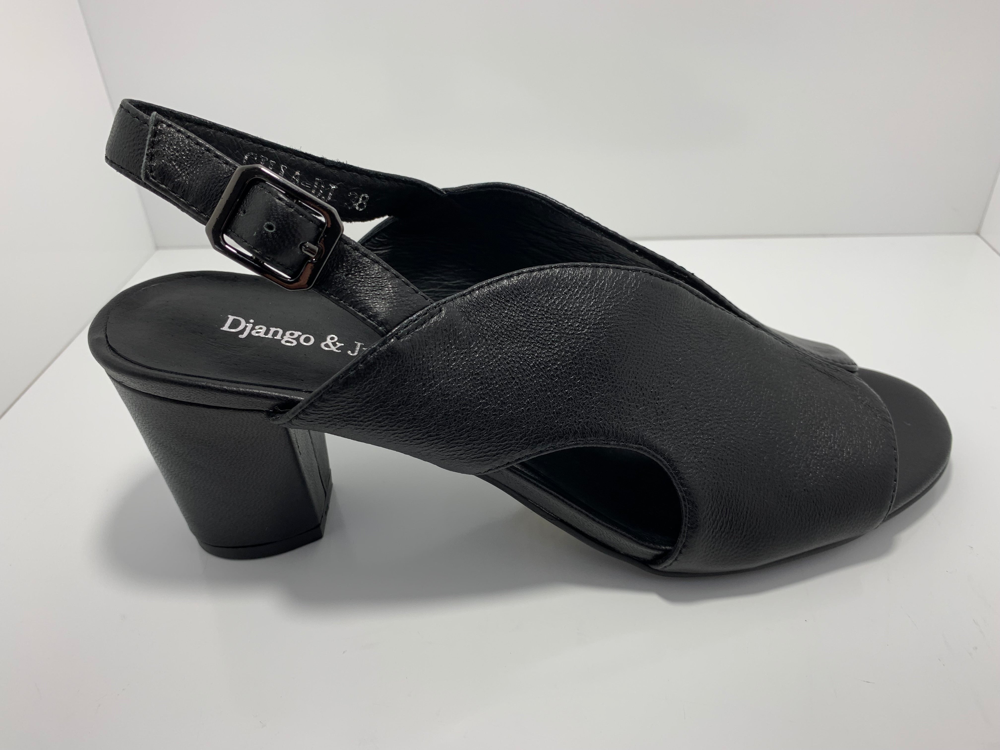 Cilla Leather Heel with Ankle Strap D & J