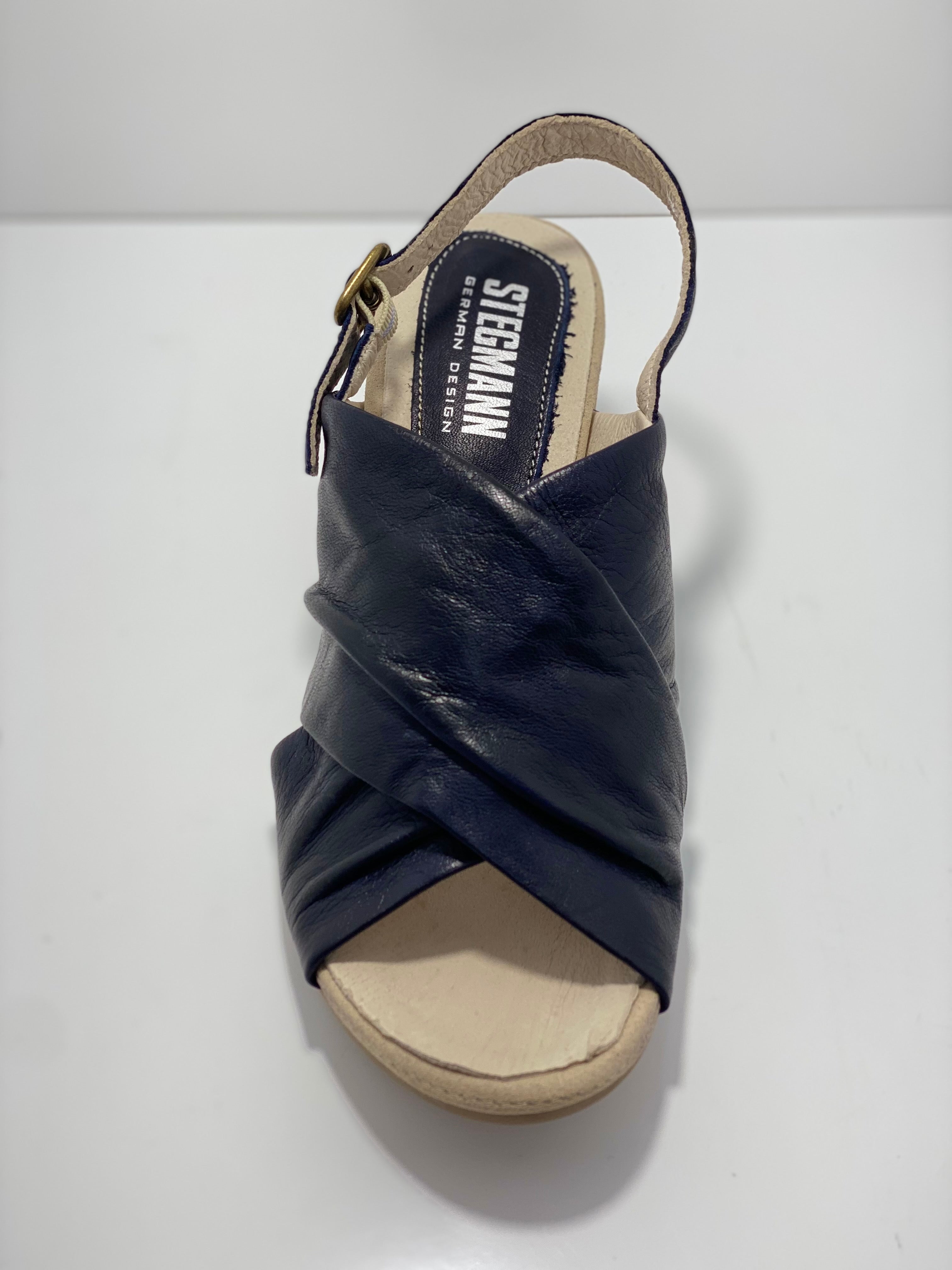 Envelope Sandal with Natural Heel Stegmann