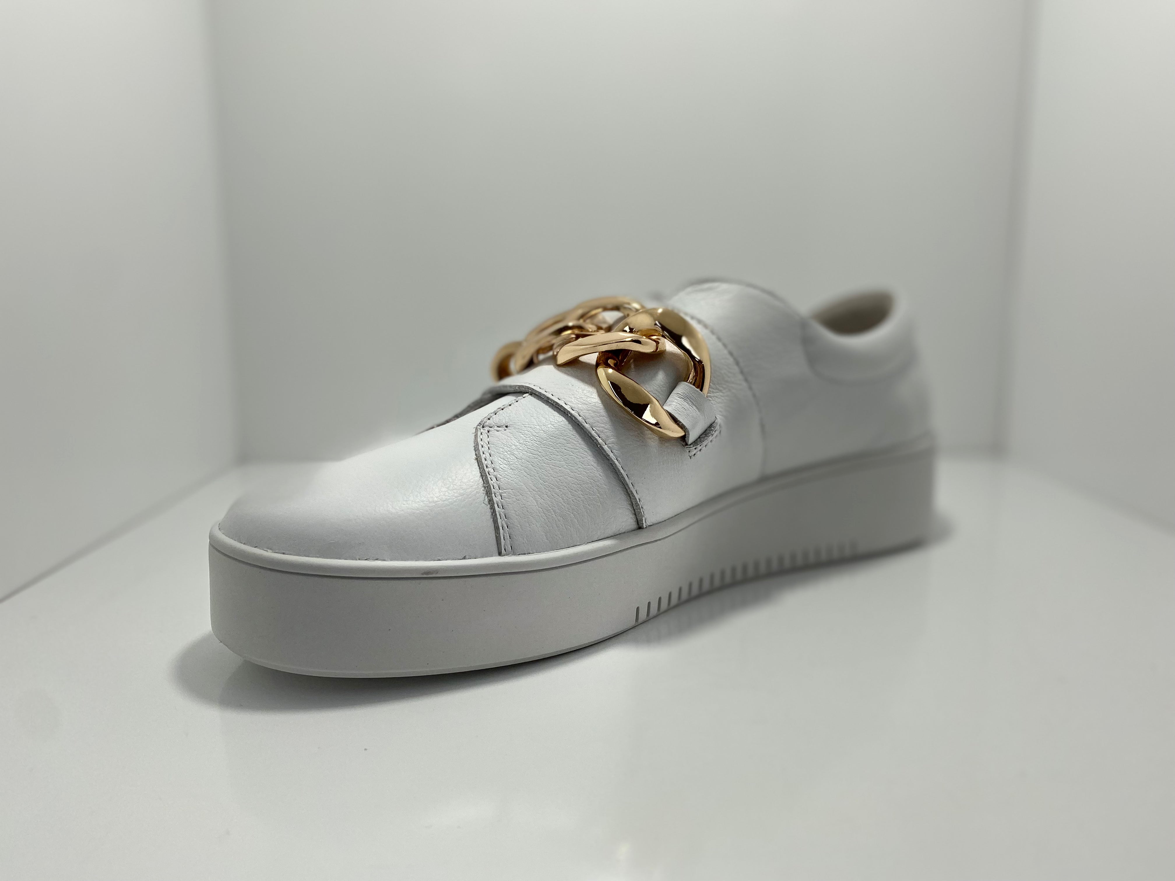 Layan Slip on Sneaker Gold Chain Riptape Strap D & J