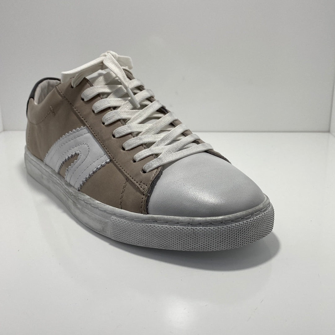 Burn Leather Sneaker with Inverted V Motif EOS – Perfect Pair Ltd