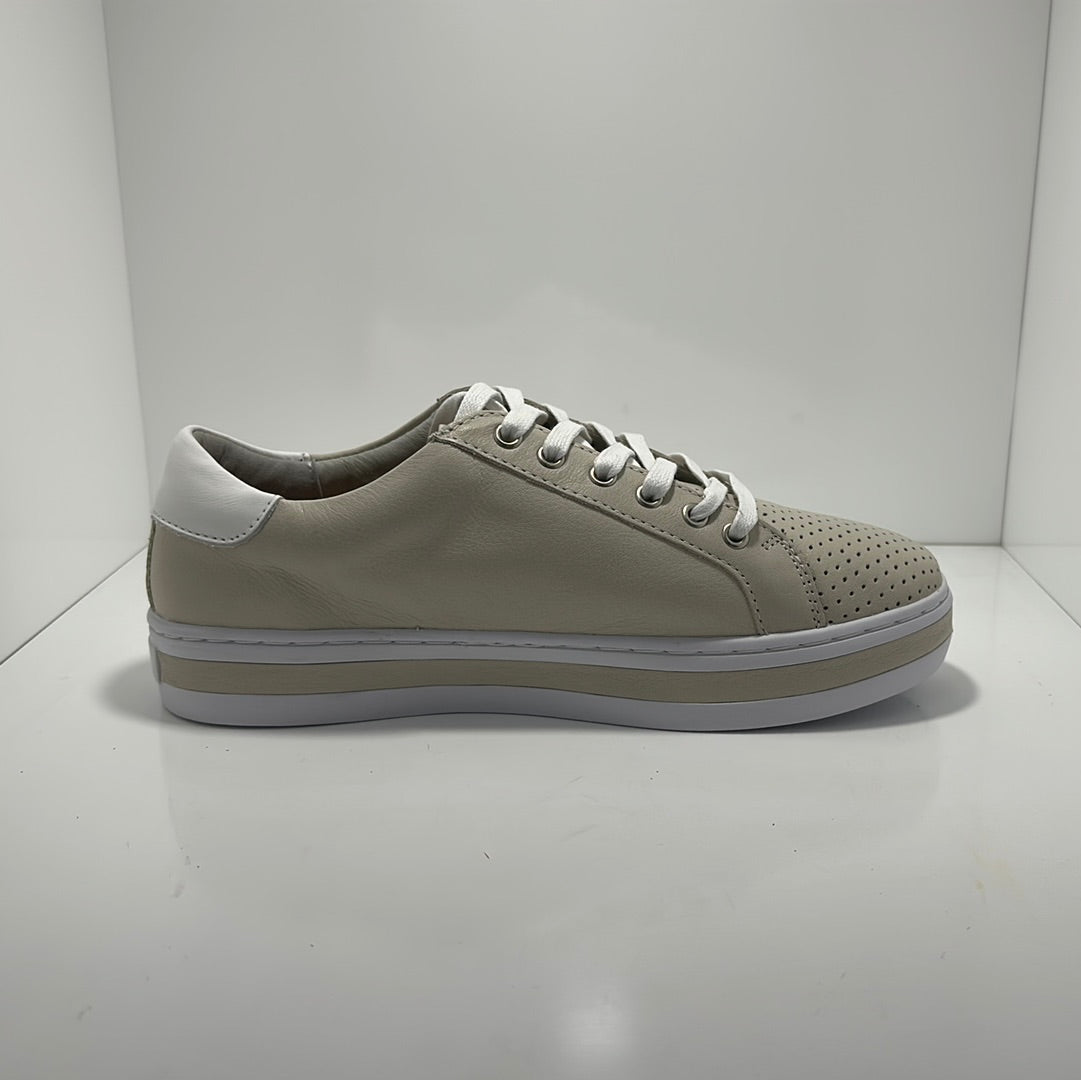 Pixie Leather lace Up Sneaker Stone/White A & E