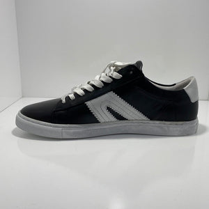 Burn Leather Sneaker with Inverted V Motif  EOS