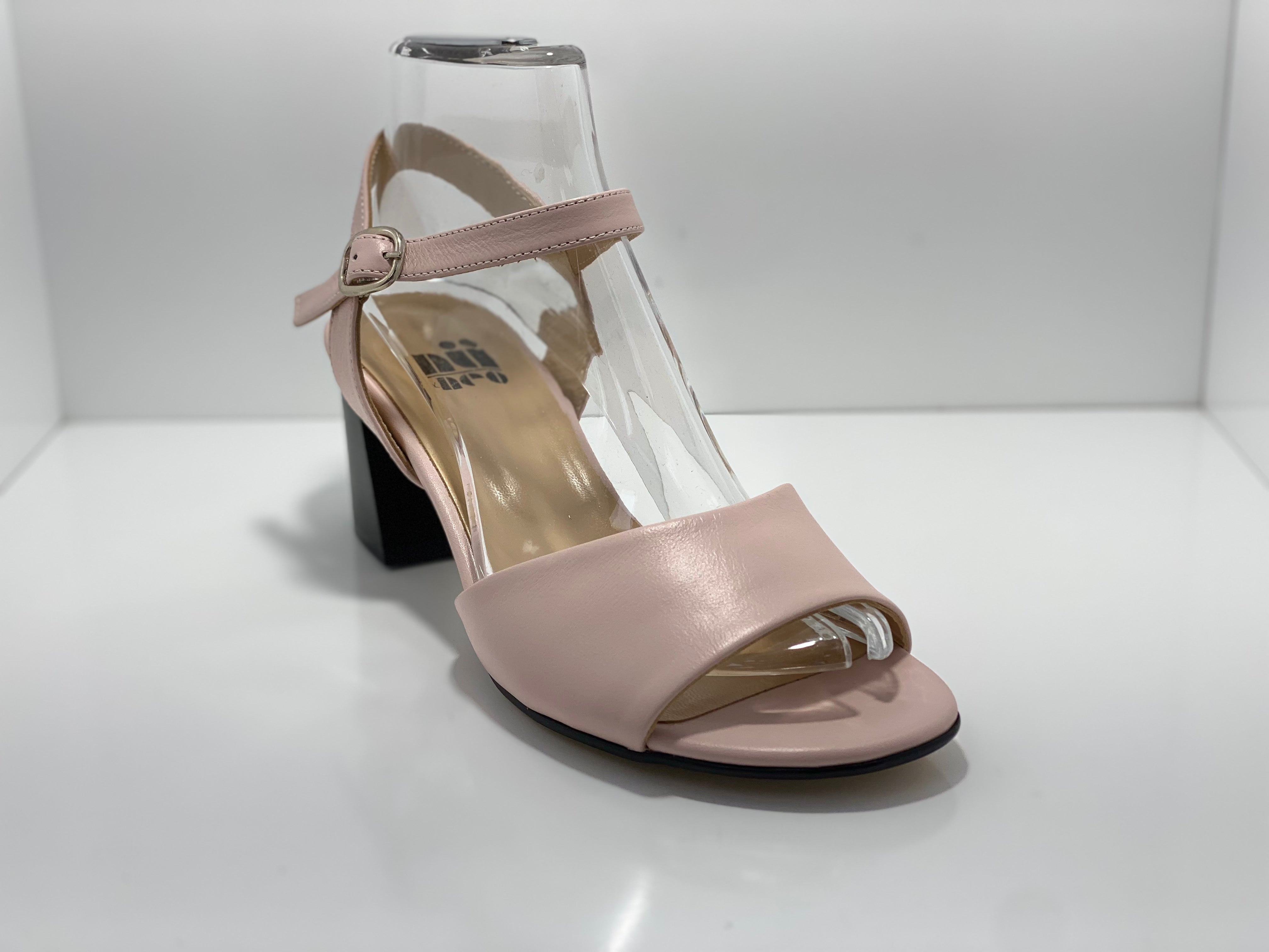 Rosalie Leather Sandal with Heel NuxNeo