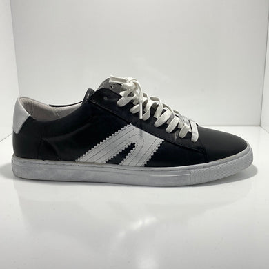 Burn Leather Sneaker with Inverted V Motif  EOS