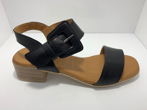 Dublin Leather Mid Heel Buckle Sandal Le Sansa