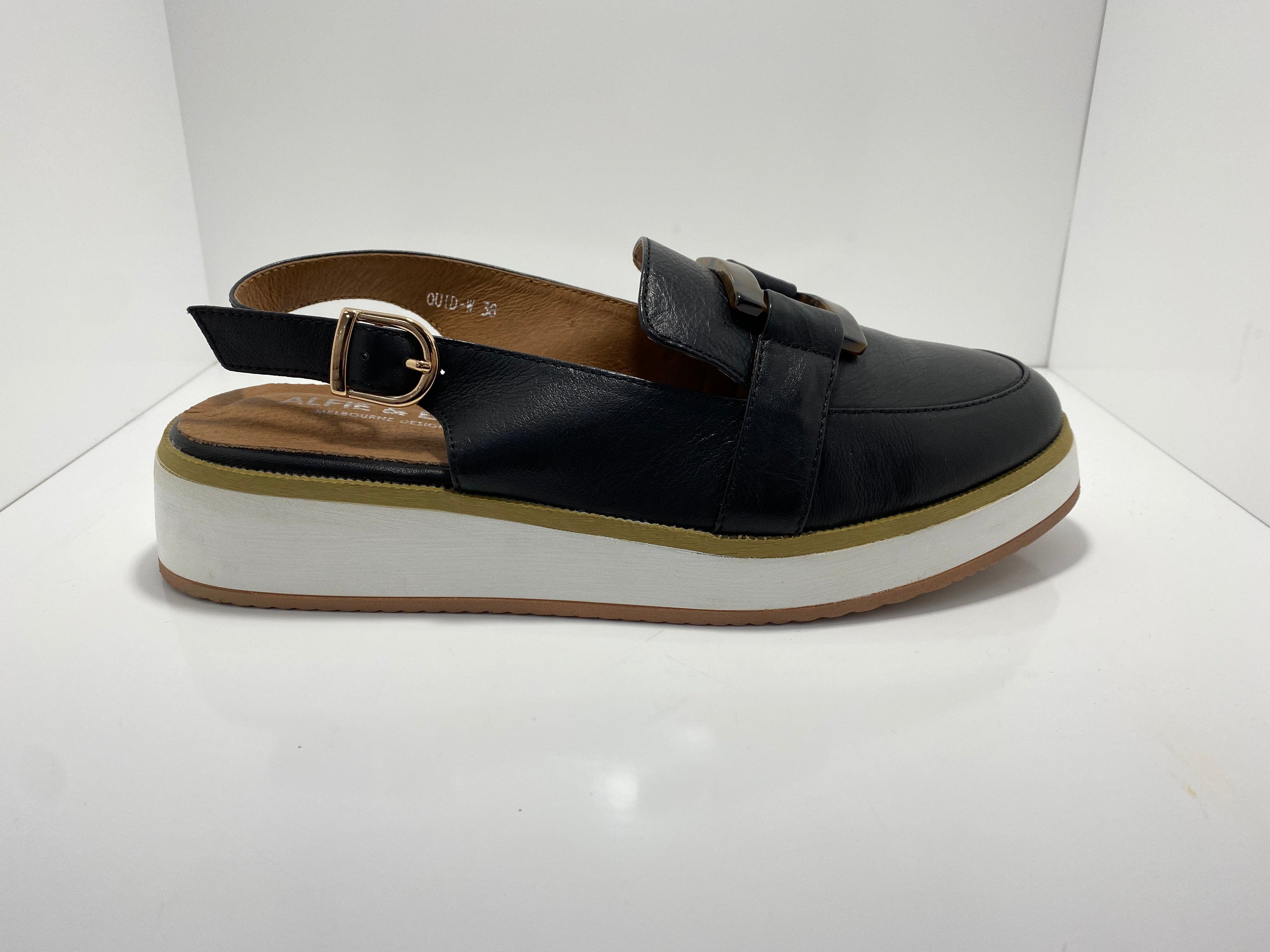 Quid Leather Slingback Tortoise Buckle A & E