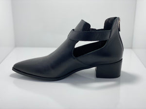 Justine Leather Pointed boot with Back Zip & Buckle A & E